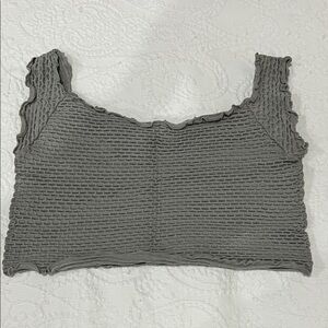 Fashion Nova Gray Textured Crop Top